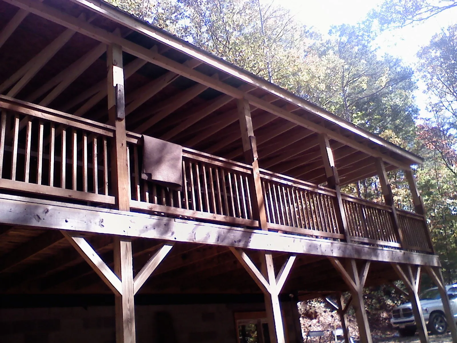 Timber framing under a new elevated porch and deck — Roof Leak Repair in Cannon Falls by Roofing Brothers